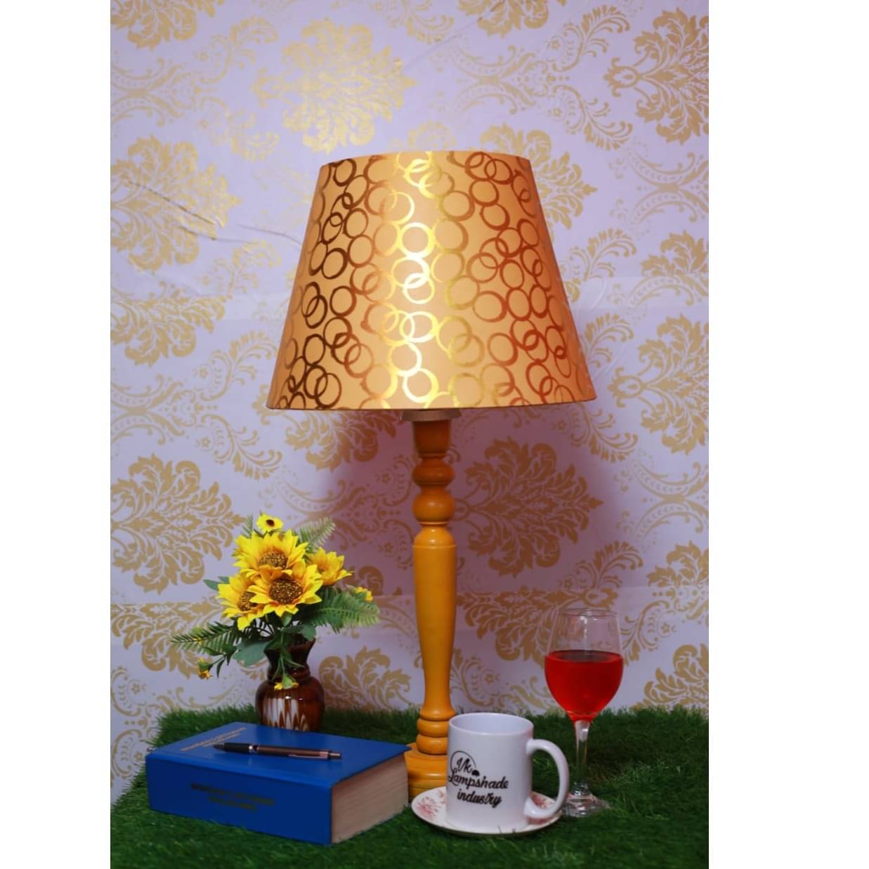Golden Ring Printed Lampshade